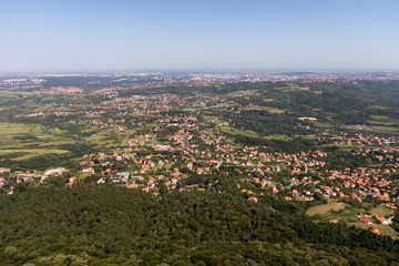 Fototapeta premium Amazing panoramic view from Avala Tower, Serbia