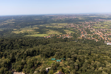 Fototapeta na wymiar Amazing panoramic view from Avala Tower, Serbia