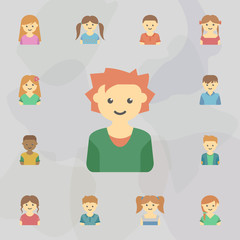 Fototapeta na wymiar avatar of boy colored icon. Universal set of kids avatars for website design and development, app development