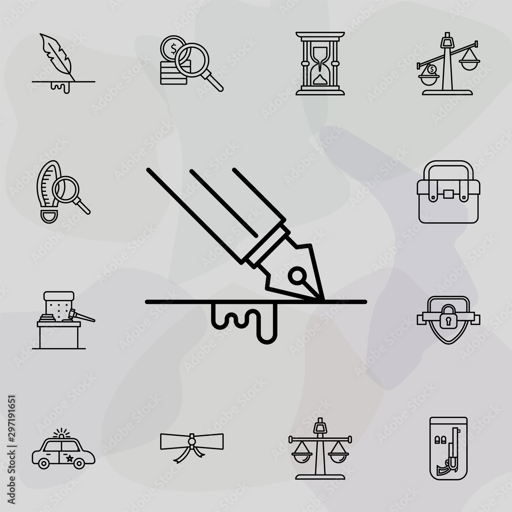 Poster writing, typing icon. universal set of law and justice for website design and development, app devel