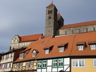 Obraz premium Schloss und Kirche in Quedlinburg