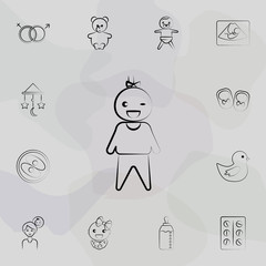 Girl baby small child concept line icon. Universal set of maternity for website design and development, app development
