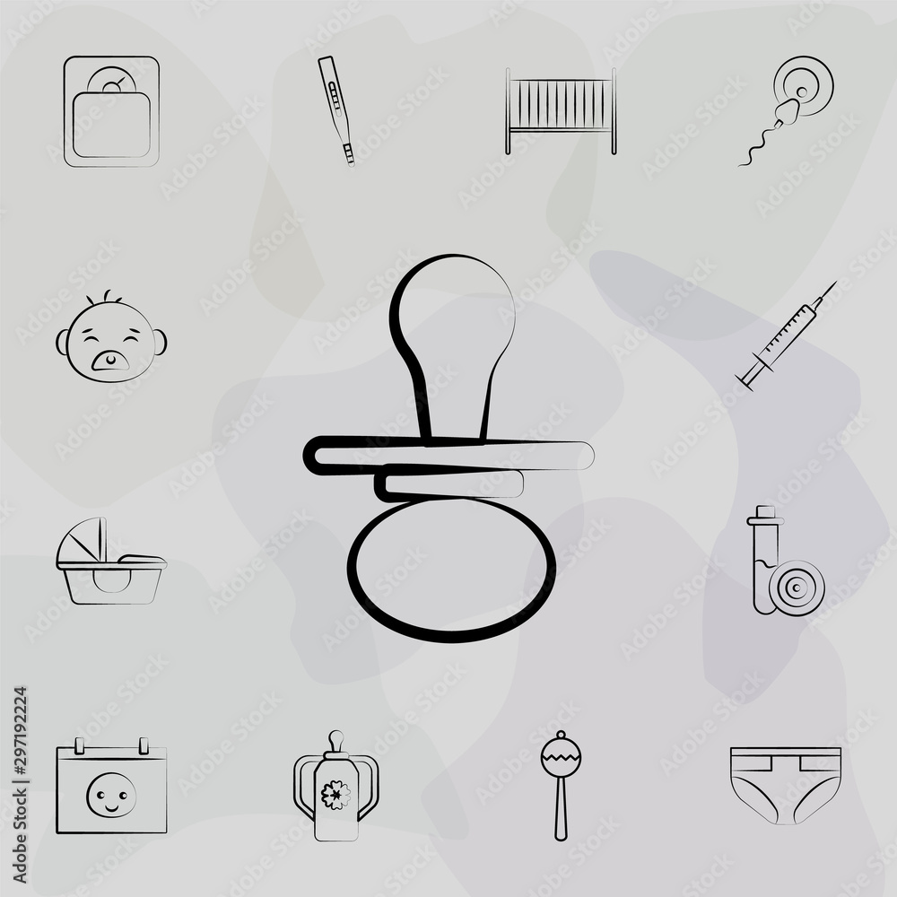 Poster child pacifier concept line icon. universal set of maternity for website design and development, app