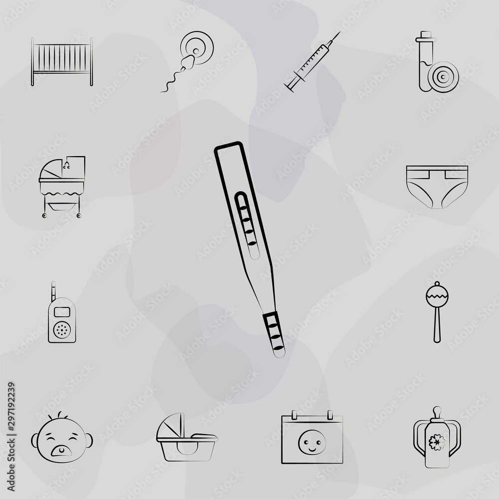 Poster thermometer concept line icon. universal set of maternity for website design and development, app de
