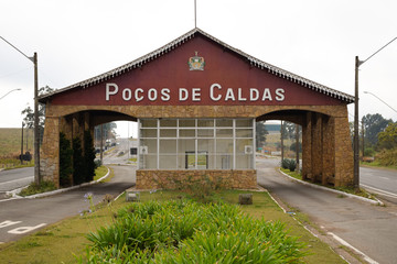 Poços de Caldas / Minas Gerais / Brasil - August 22 2019 - gateway to the city of Poços de Caldas