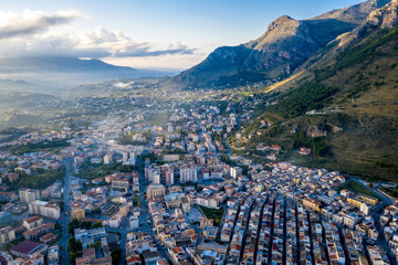 Aerial view of port of Castellammare del Golfo, Sicily,Italy