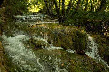 View of  waterfalls in Plitvice Lakes National Park, Сroatia.