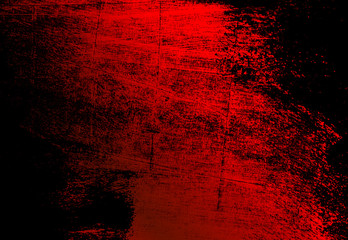 black and red hand painted brush grunge background texture - 297193650