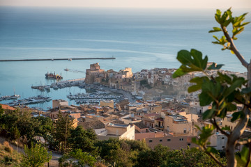 Naklejka premium Castellamare del Golfo, SICILY, ITALY. Morning cityscape