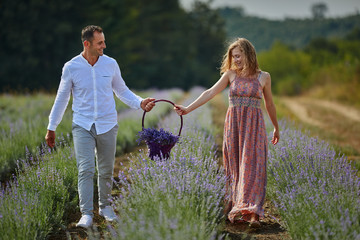 Couple in a lavender field