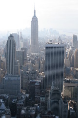Fototapeta na wymiar Empire State Building in morning dust, New York City, USA