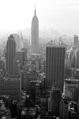 Empire State Building in morning dust, New York City, USA (black & white)