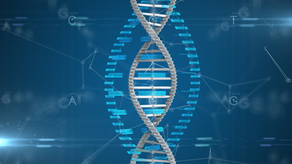 DNA genetic engineering molecular biology medical research into gene therapy  - 3D illustration rendering