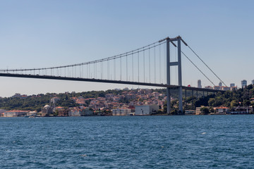 Panorama from Bosporus to city of Istanbul, Turkey