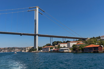 Panorama from Bosporus to city of Istanbul, Turkey