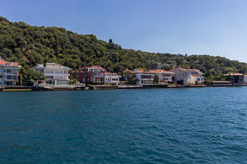 Panorama from Bosporus to city of Istanbul, Turkey