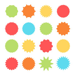 Colorful stickers web icon set collection. Vector flat cartoon graphic design illustration