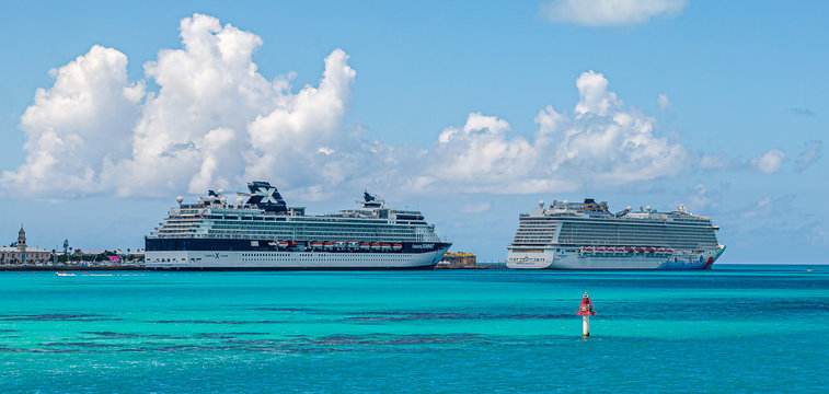 Two Cruise Ships At Bermuda Dockyard