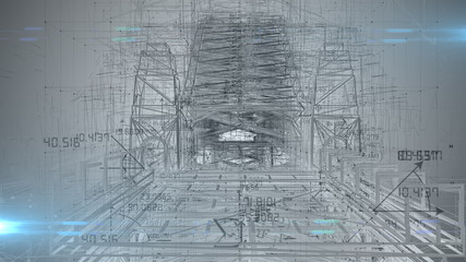 Bridge architecture infrastructure design concept civil engineering project - 3D Illustration Rendering