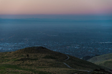 Blue hour sunset hills