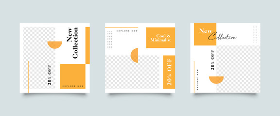 Modern promotion square web banner for social media mobile apps. Elegant sale and discount promo backgrounds for digital marketing	