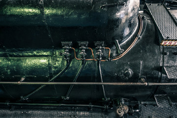 Old steam train exterior.