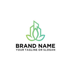 logo design buildings with colorful styles