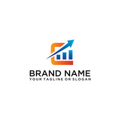 financial logo design with full color vector template style