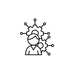 Man gear icon. Simple line, outline vector of artificial Intelligence icons for ui and ux, website or mobile application