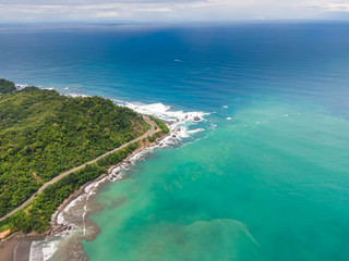 Beautiful aerial view of the Jaco Beach in Costa Rica