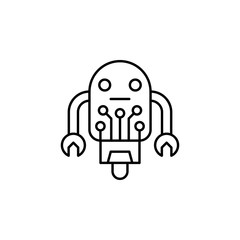 Robot icon. Simple line, outline vector of artificial Intelligence icons for ui and ux, website or mobile application