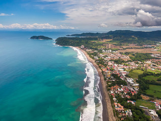 Fototapeta na wymiar Beautiful aerial view of the Jaco Beach in Costa Rica