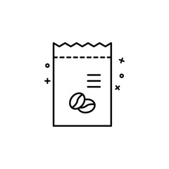 Coffee beans, bag, coffee shop icon. Simple line, outline vector of coffee icons for ui and ux, website or mobile application