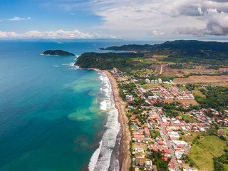 Fototapeta na wymiar Beautiful aerial view of the Jaco Beach in Costa Rica