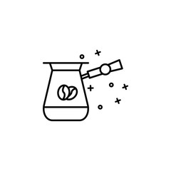 Turkish cezve, coffee, hot icon. Simple line, outline vector of coffee icons for ui and ux, website or mobile application