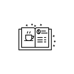 Menu, book, coffee icon. Simple line, outline vector of coffee icons for ui and ux, website or mobile application