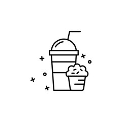 Coffee, cake, hot drink icon. Simple line, outline vector of coffee icons for ui and ux, website or mobile application