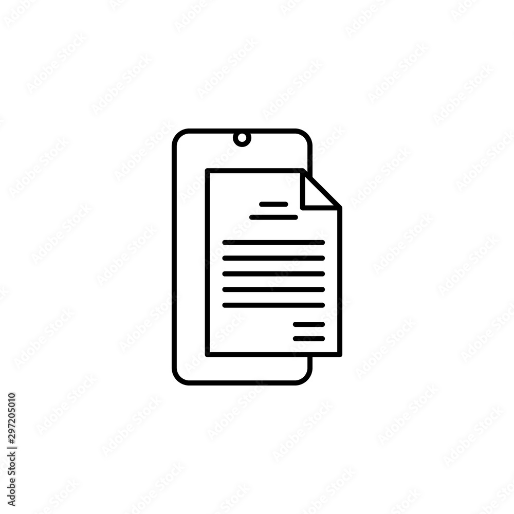 Aufkleber document mobile keyboard icon. element of mobile technology icon