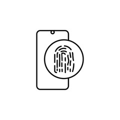 Finger scan mobile icon. Element of mobile technology icon