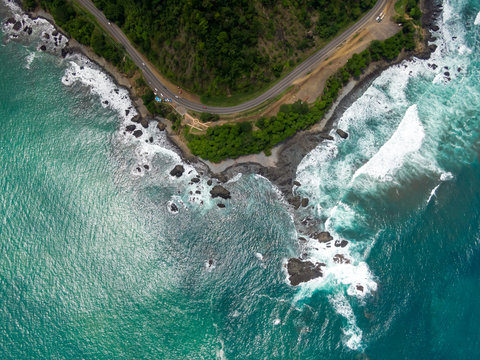 Beautiful aerial view of the Jaco Beach in Costa Rica
