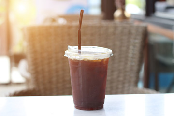 Black coffee with ice