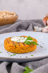 Grilled veggie burgers with chickpeas and vegetables