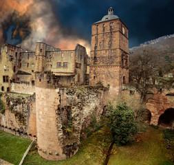 Renaissance ruins of the tower and moat