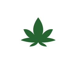 cannabis leaf illustration, green icon