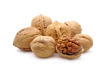walnuts isolated on white background