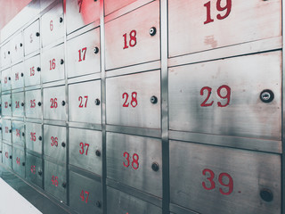 Mailbox Locker Made of Stainless Steel Sort by number in post office in Thailand.
