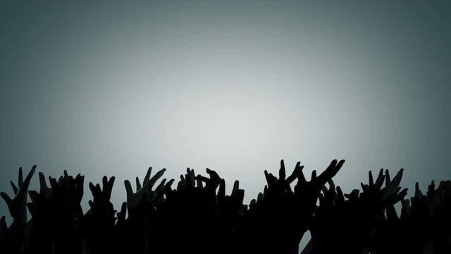 Silhouette of a zombie hand in slow motion