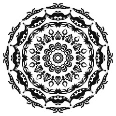 Mandala pattern black and white good mood