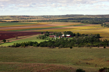 Fototapeta premium landscape with fields and hills