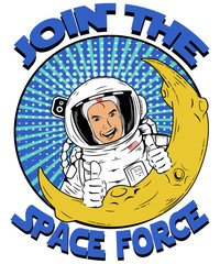 Join the Space Force Pop Art Logo